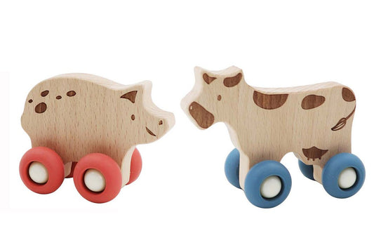 ECOWHEELS FARM MOVERS COW & PIG - Bamboo Sprout