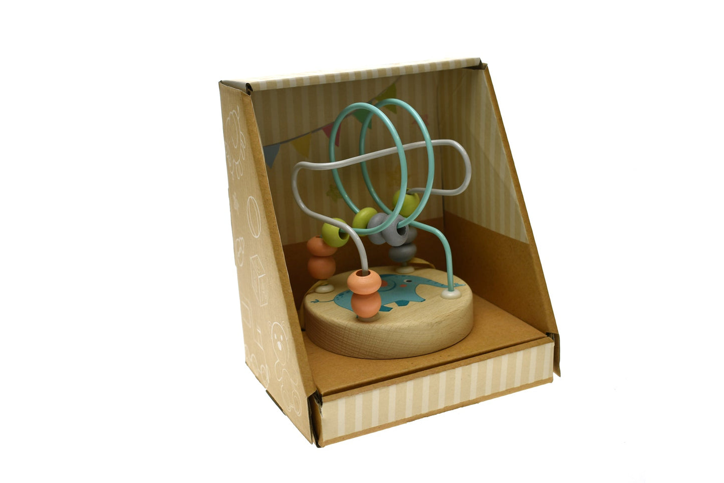Kaper Kidz Elephant Jungle Animal Small Roller Coaster Bead Maze with colorful beads and jungle animal design for kids.