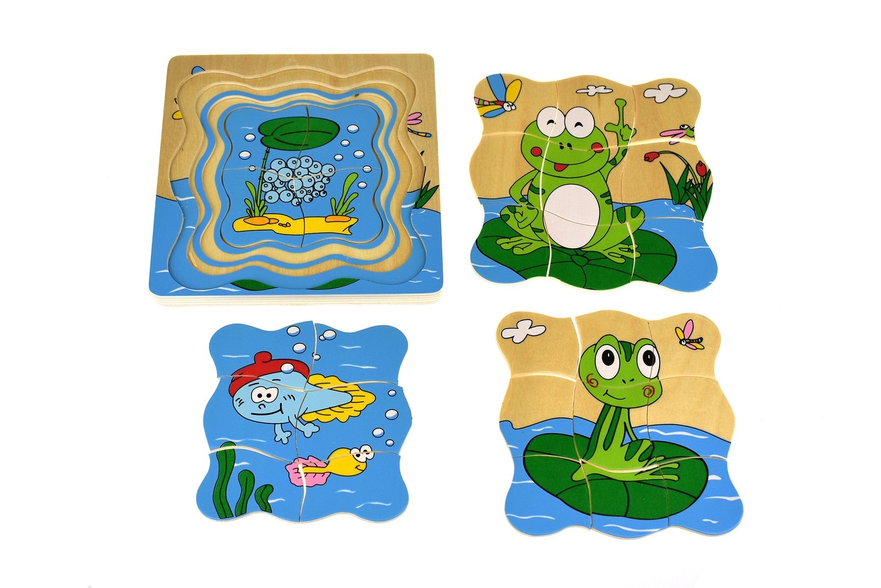 FROG LIFECYCLE 4 LAYERS PUZZLE BOARD - Bamboo Sprout