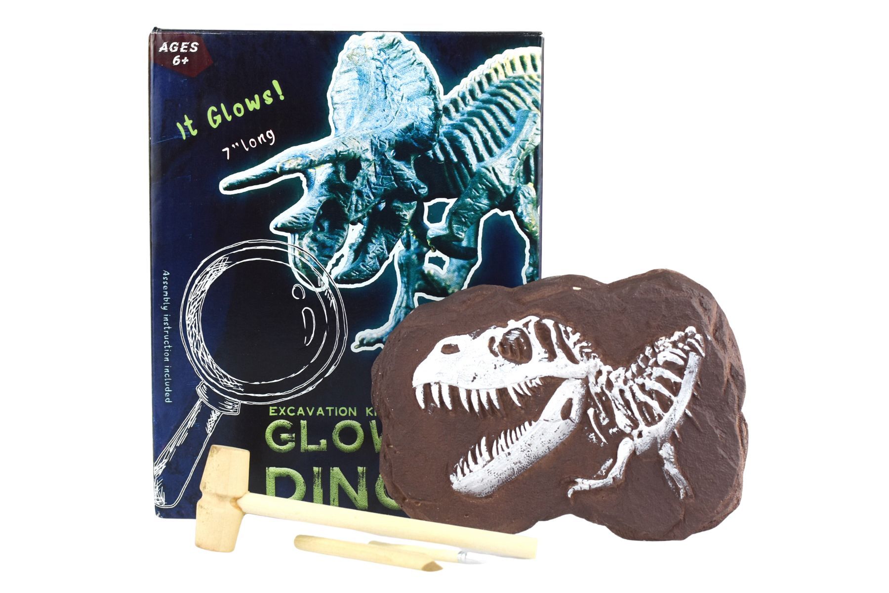 GLOW IN THE DARK TRICERATOPS EXCAVATION KIT - Bamboo Sprout