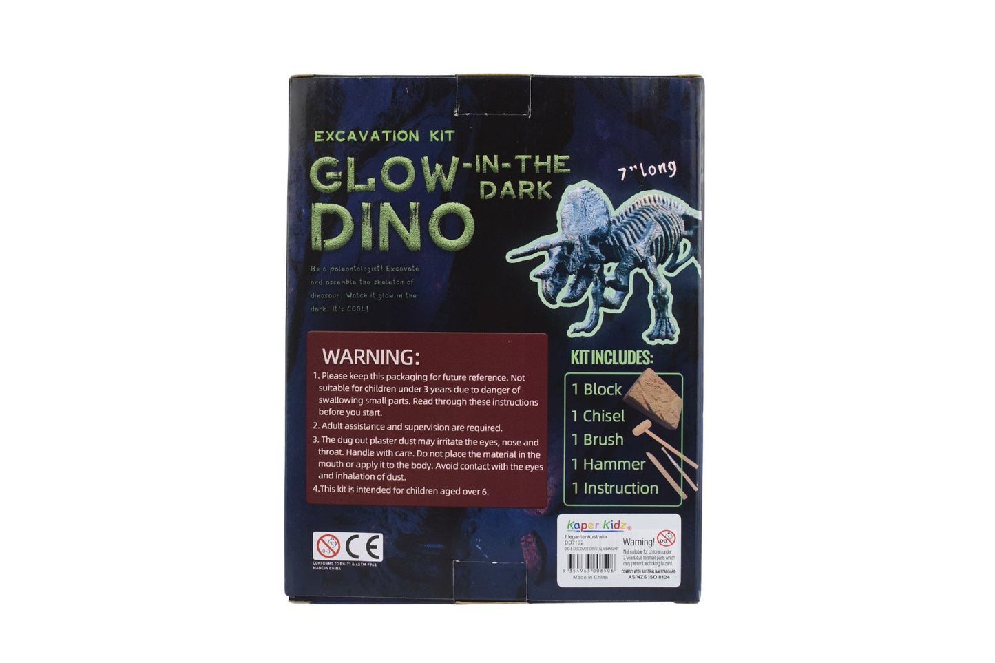 GLOW IN THE DARK TRICERATOPS EXCAVATION KIT - Bamboo Sprout