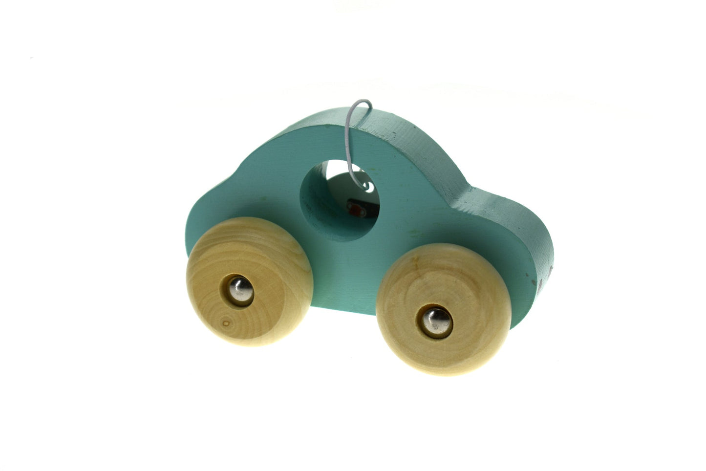 Green wooden toy car by Kaper Kidz, simple and colorful wooden vehicle for children, perfect for imaginative play.
