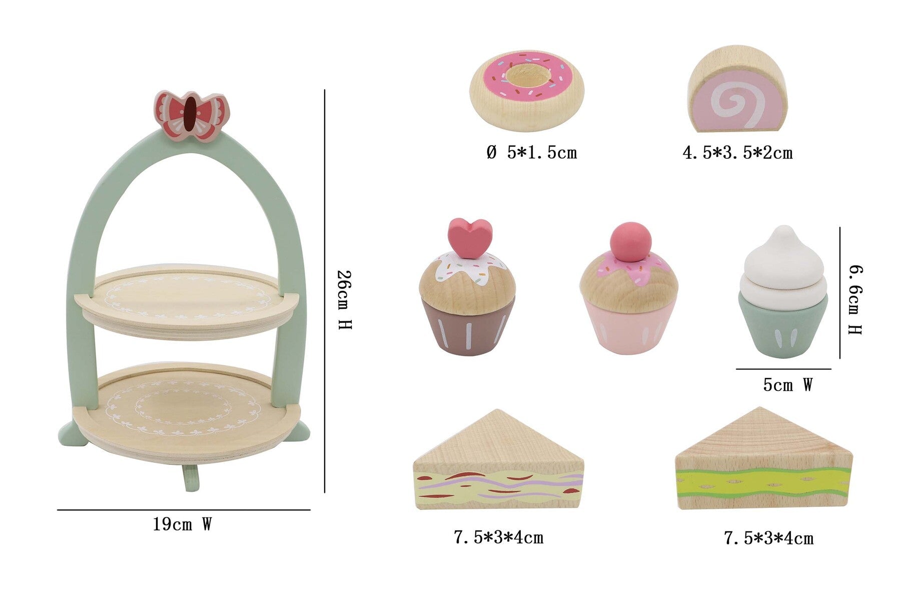 WOODEN HIGH TEA STAND PLAYSET - Bamboo Sprout
