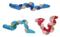 Set of three wooden jointed crocodile and giraffe fidget toys by Kaper Kidz, colorful and bendable for sensory play.