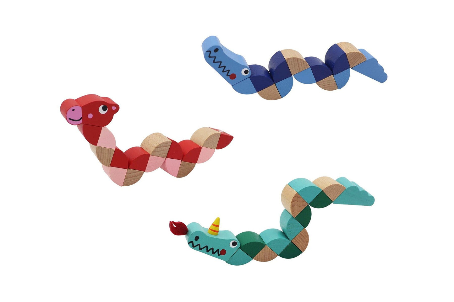 WOODEN JOINTED CROCODILE GIRAFFE FIDGET TOY SET OF 3 - Bamboo Sprout