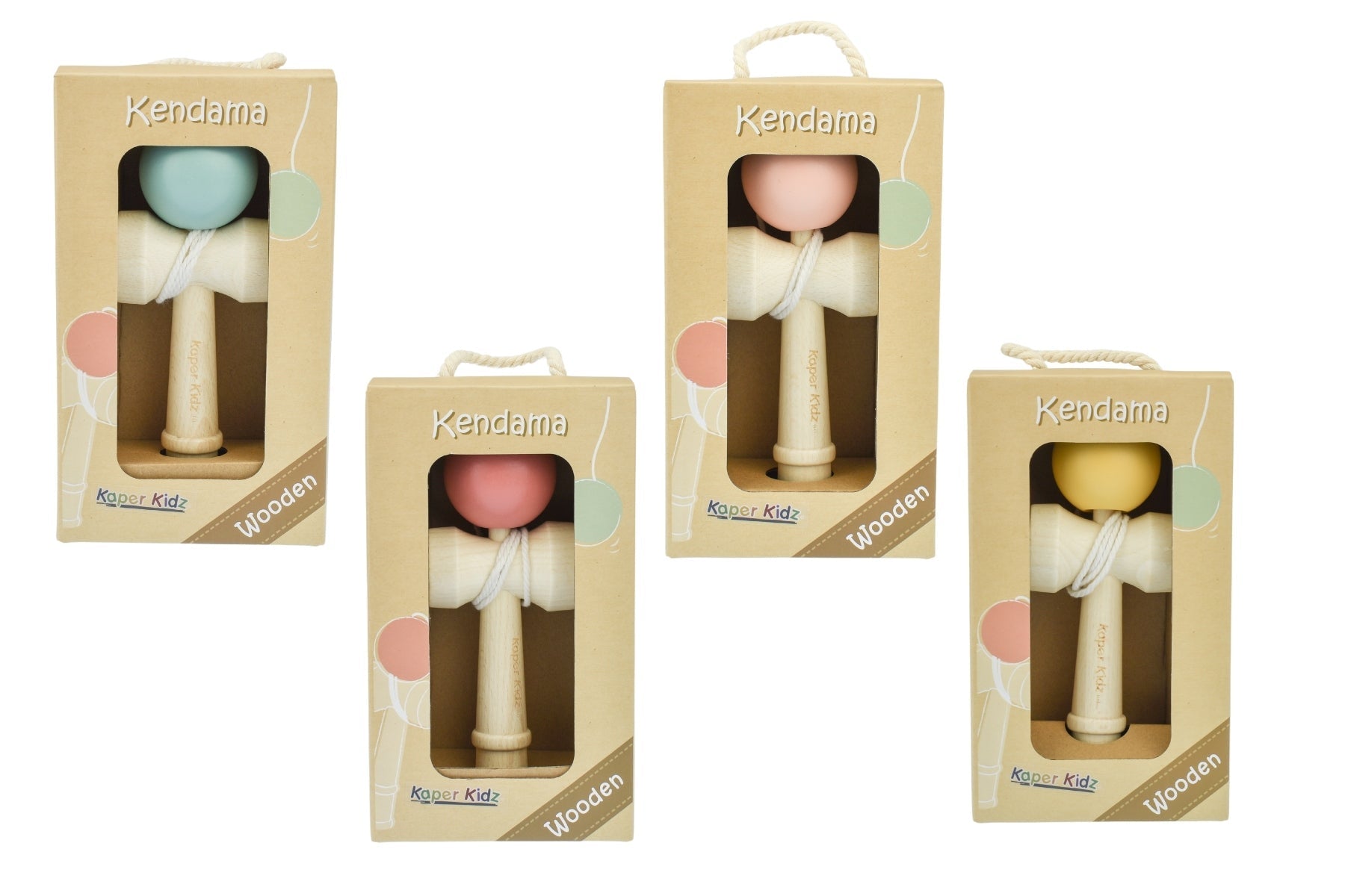 WOODEN KENDAMA CATCH THE BALL GAME SET OF 4 - Bamboo Sprout