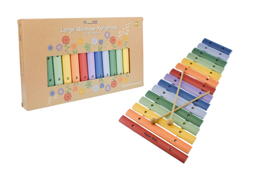 LARGE RAINBOW XYLOPHONE 15 BAR NOTES - Bamboo Sprout