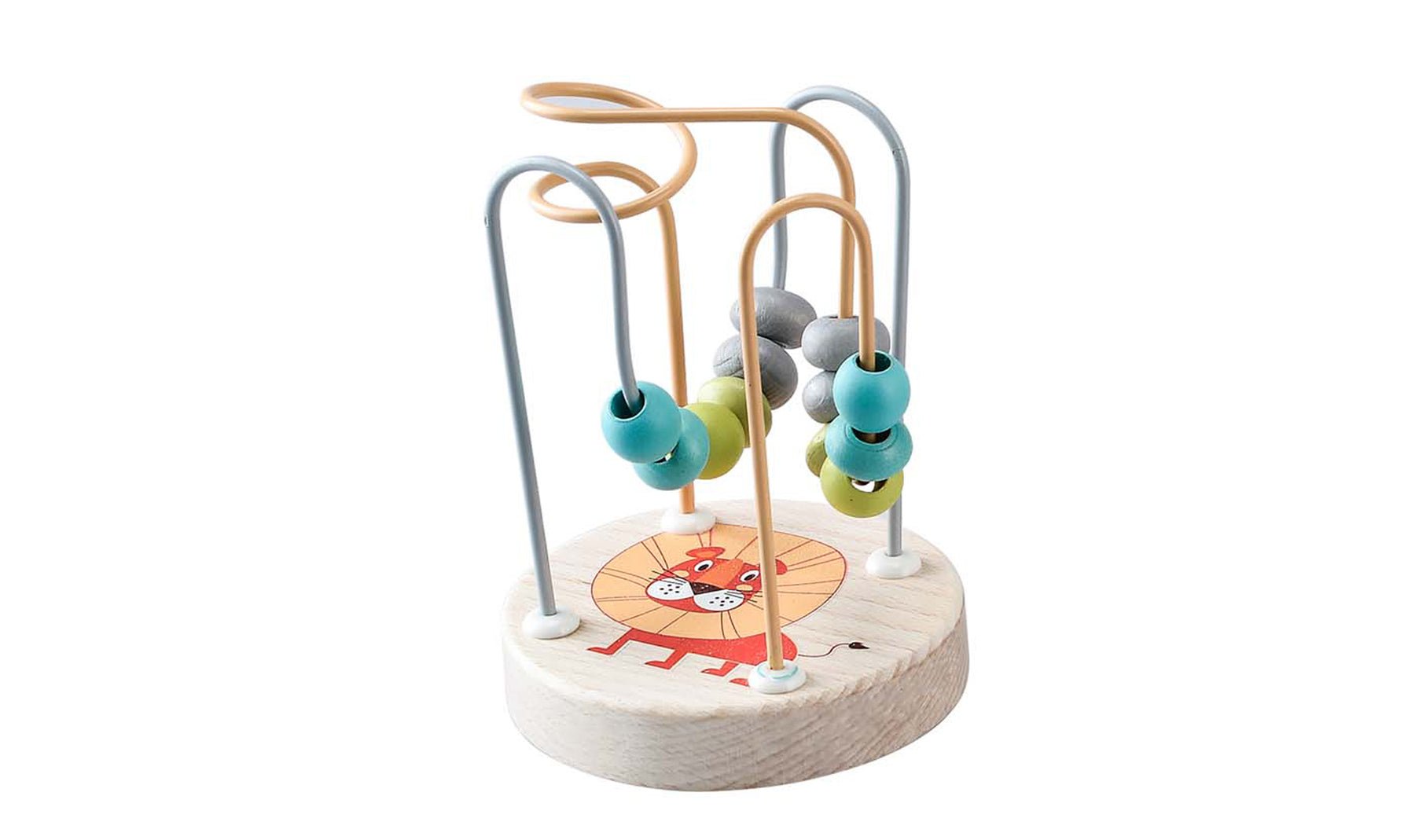 Kaper Kidz Lion Jungle Animal Small Roller Coaster Bead Maze with colorful jungle-themed beads and a lion figure for young children.