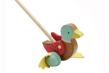 WOODEN MALLARD DUCK PUSH A LONG - Bamboo Sprout