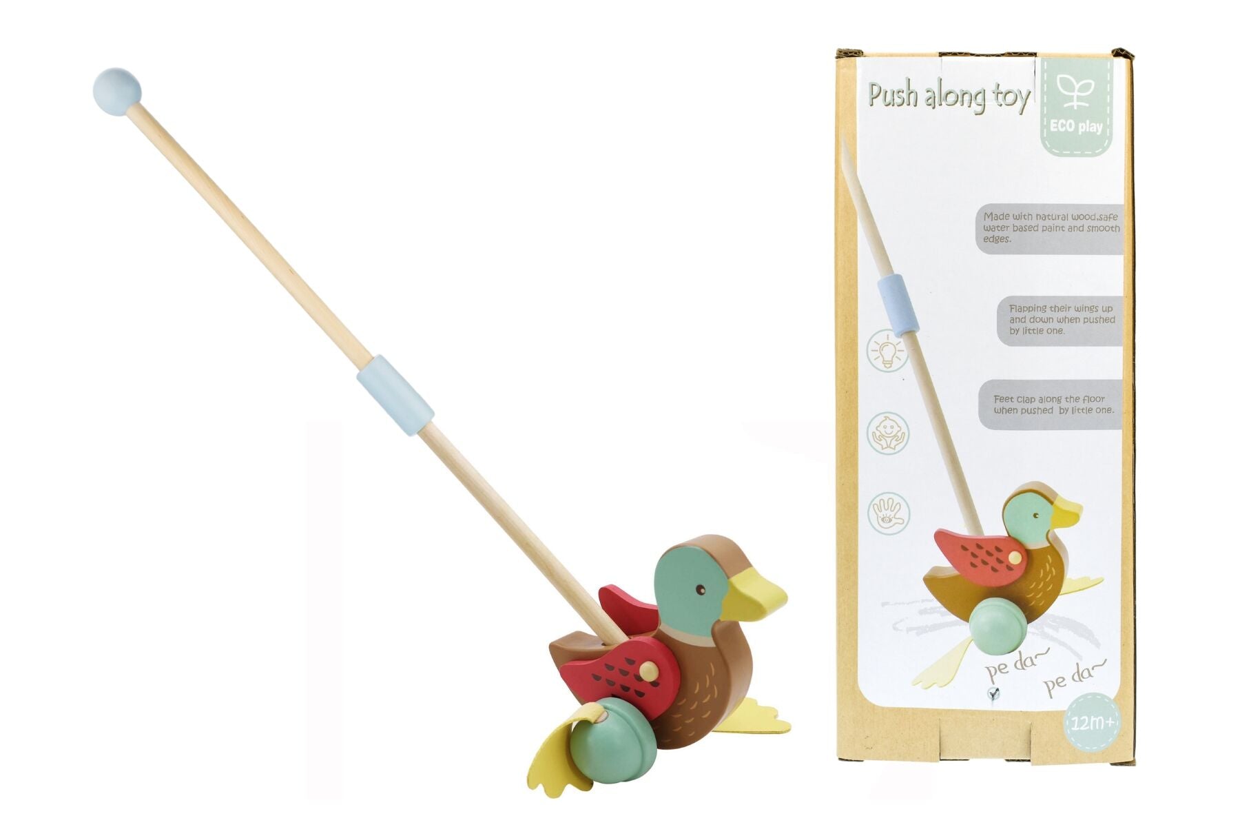 WOODEN MALLARD DUCK PUSH A LONG - Bamboo Sprout