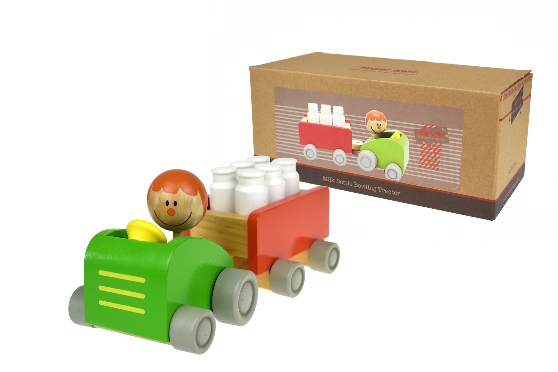 MILK BOTTLE TRACTOR & BOWLING SET - Bamboo Sprout