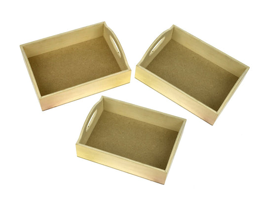 MONTESSORI WOODEN TRAY SMALL PACK OF 3 - Bamboo Sprout