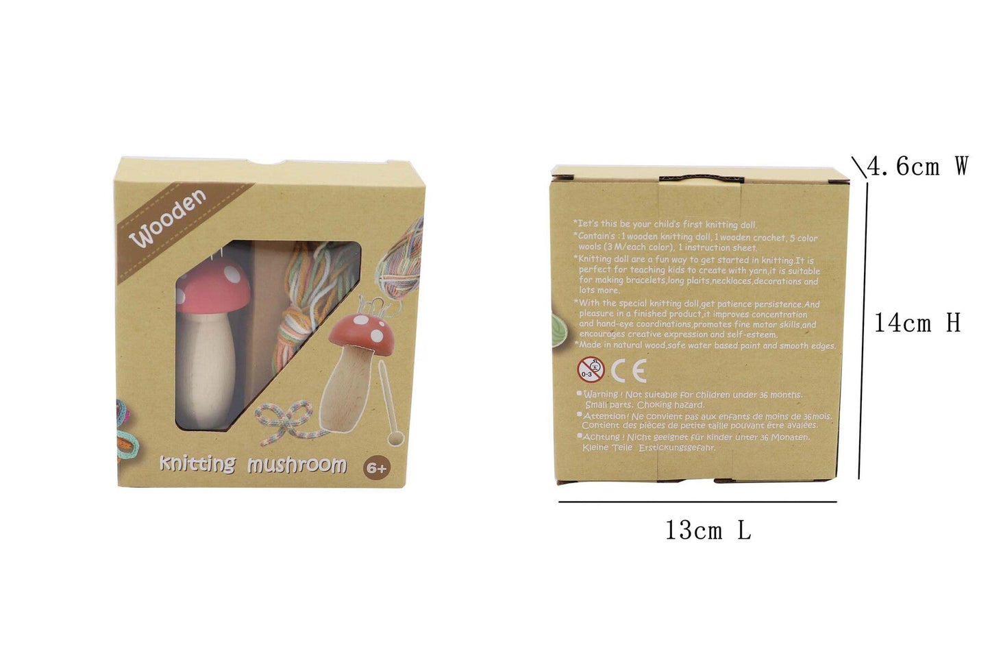 WOODEN MUSHROOM KNITTING NANCY CRAFT KIT - Bamboo Sprout
