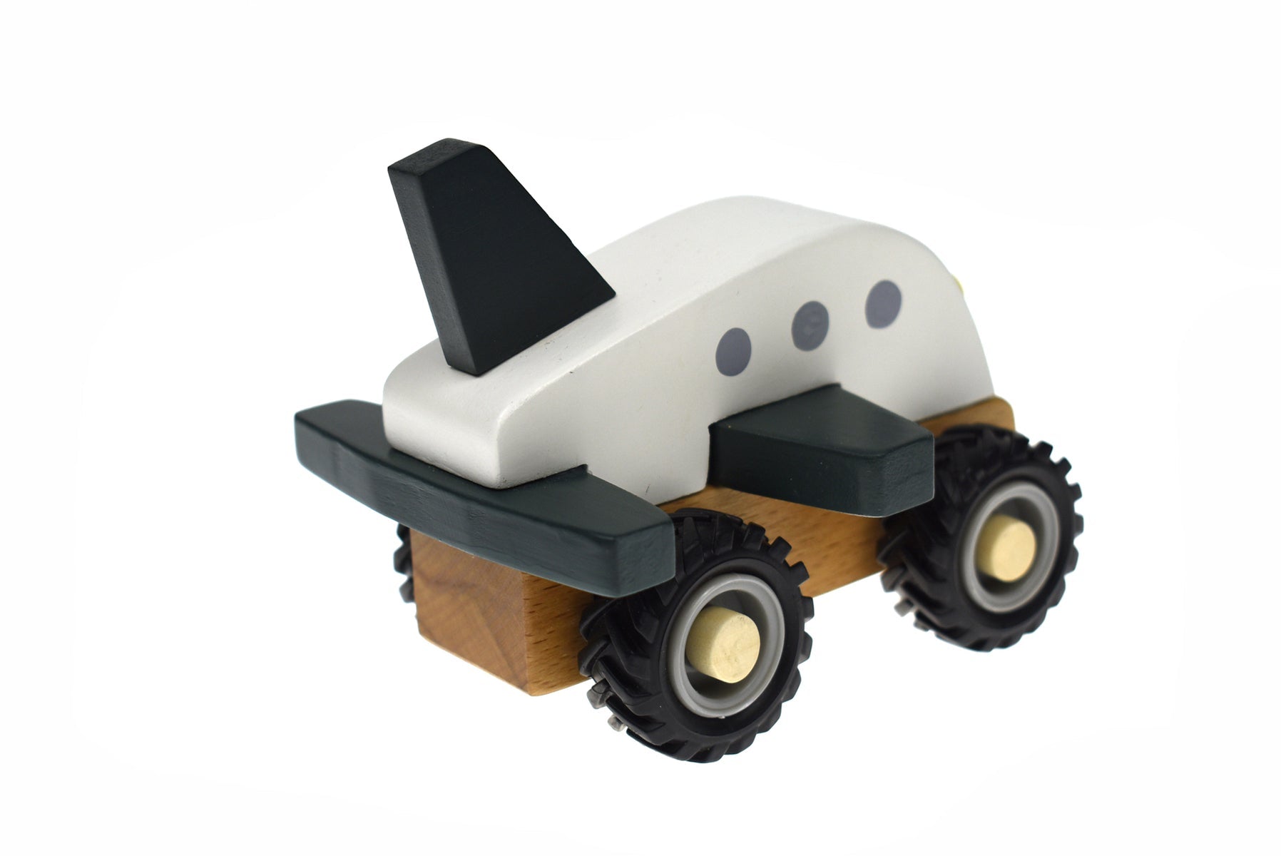 WOODEN OFF - ROAD PLANE TRUCK WHITE - Bamboo Sprout