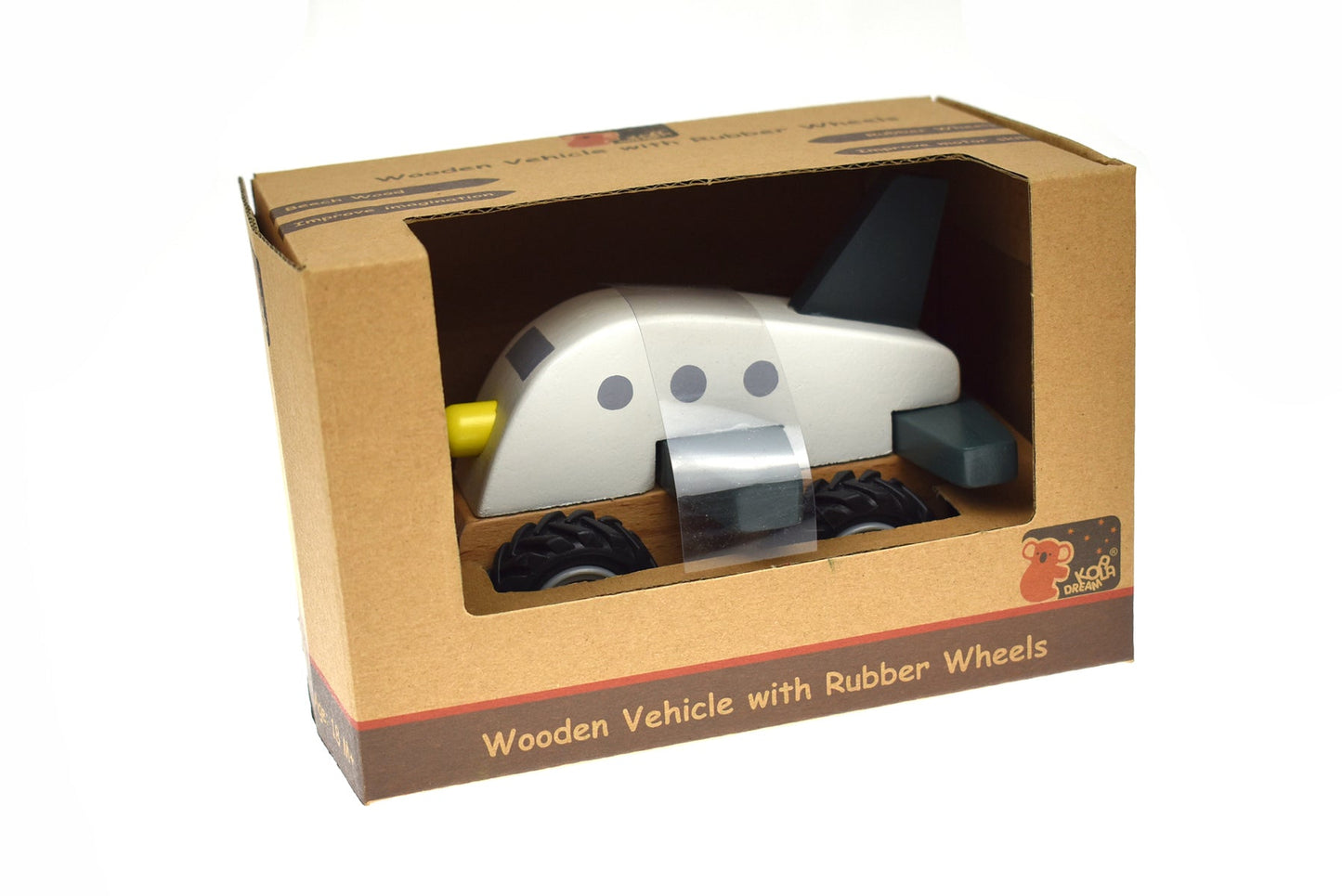WOODEN OFF - ROAD PLANE TRUCK WHITE - Bamboo Sprout