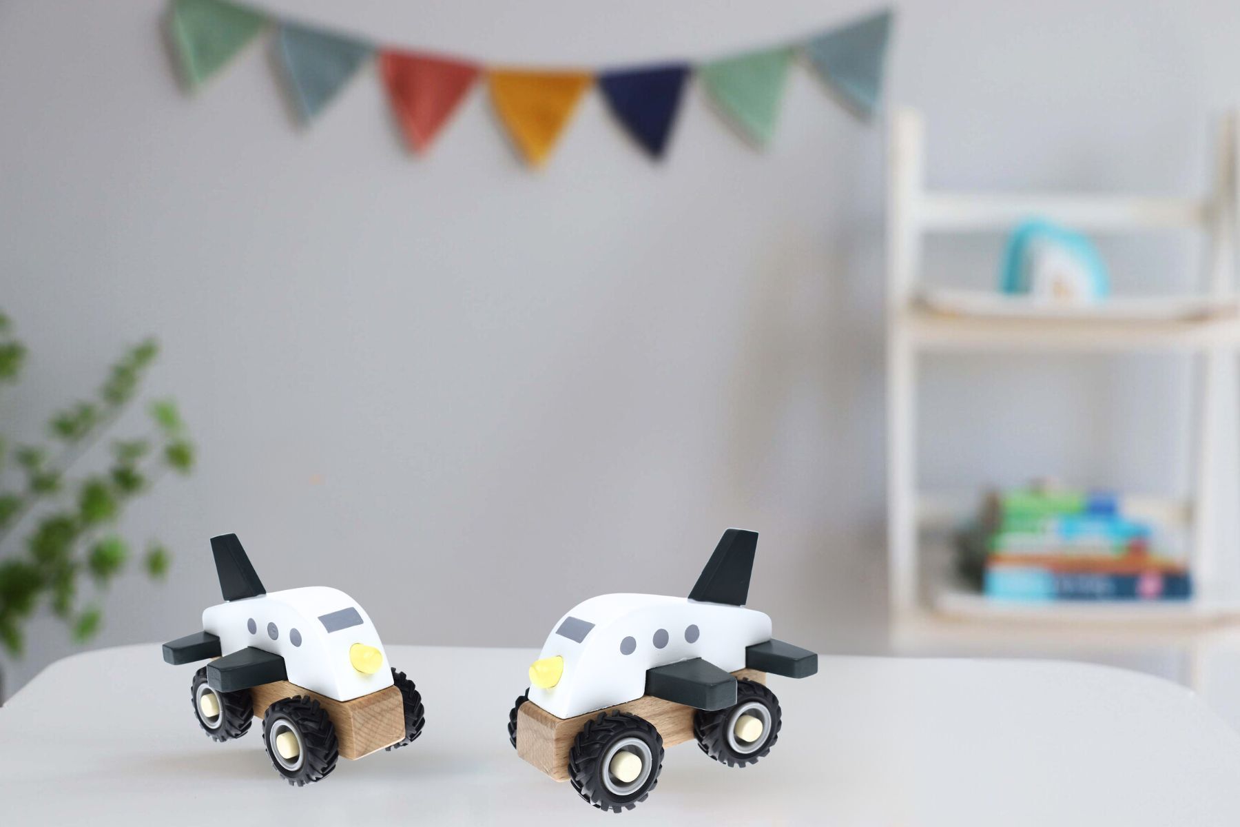 WOODEN OFF - ROAD PLANE TRUCK WHITE - Bamboo Sprout