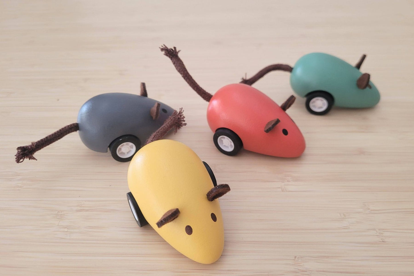 WOODEN PULL BACK MOUSE SET OF 4 - Bamboo Sprout