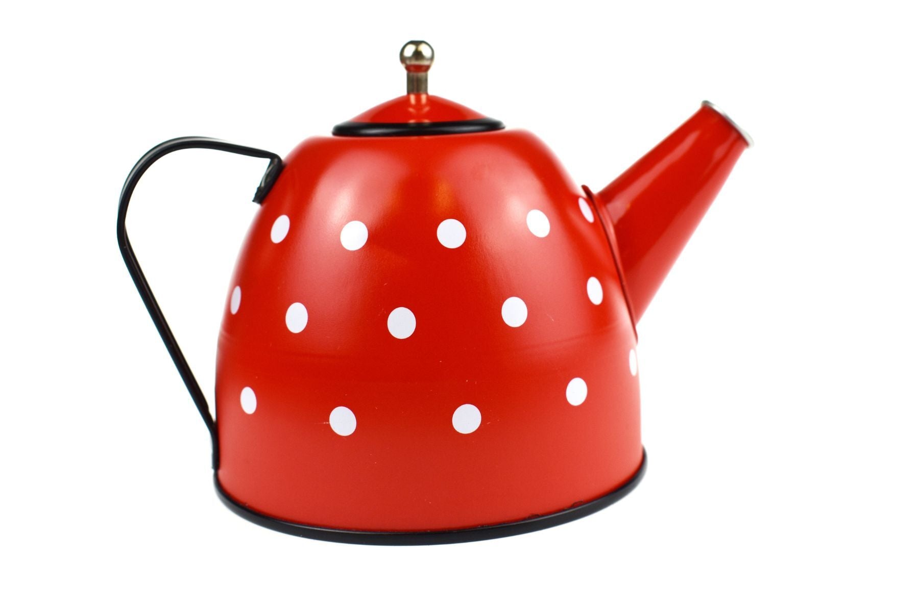 RED POLKA DOT BLACK TRIM TIN TEA SET 15PCS - Bamboo Sprout