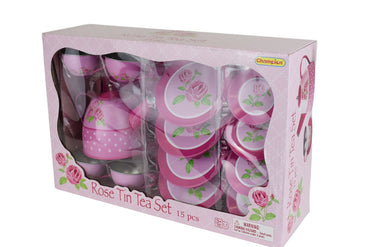 ROSE TIN TEA SET 15PCS - Bamboo Sprout