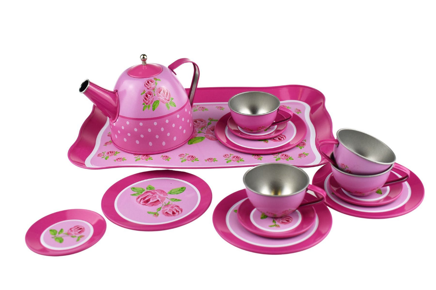 ROSE TIN TEA SET 15PCS - Bamboo Sprout