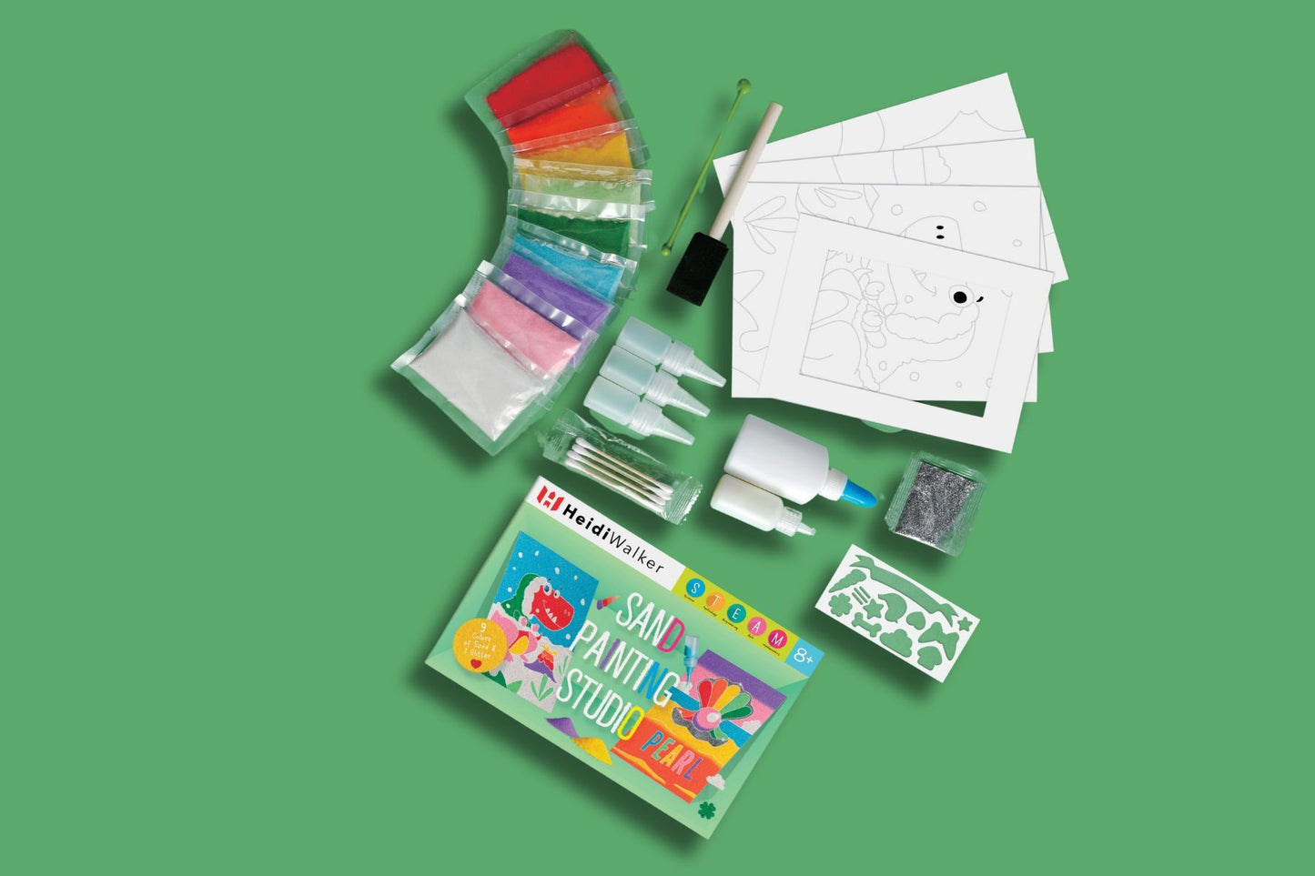 Kaper Kidz Sand Painting Studio Craft Kit with colorful sand and tools for creative art projects for kids