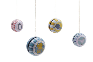 Set of four Kaper Kidz Sea Animal Tin Yo-Yos featuring colorful ocean creature designs for kids.