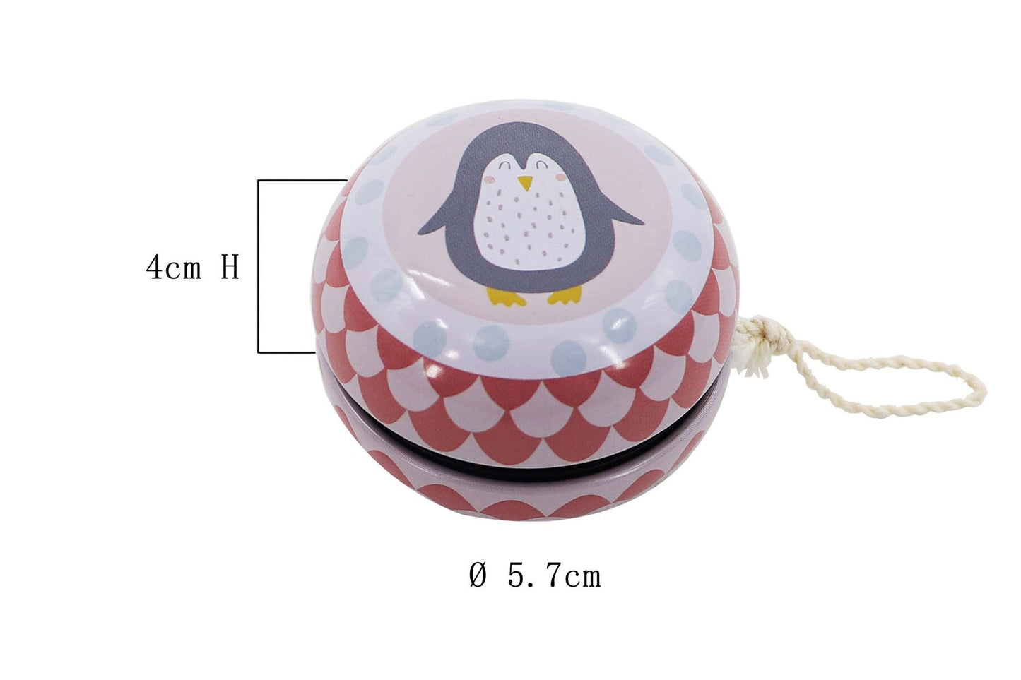 Set of four Kaper Kidz sea animal tin yo-yos featuring colorful ocean-themed designs for kids.