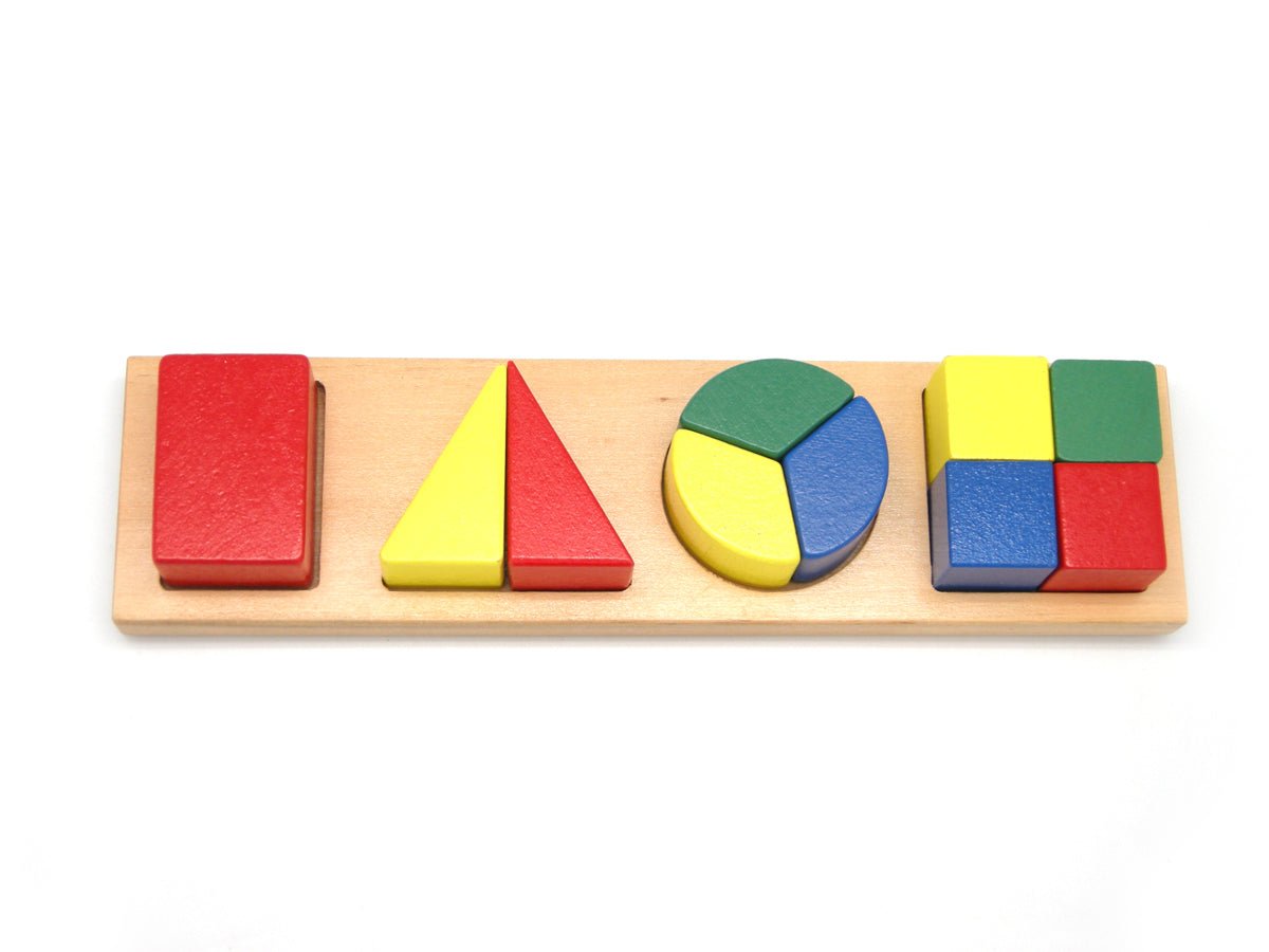 WOODEN SHAPE & FRACTION PUZZLE - Bamboo Sprout