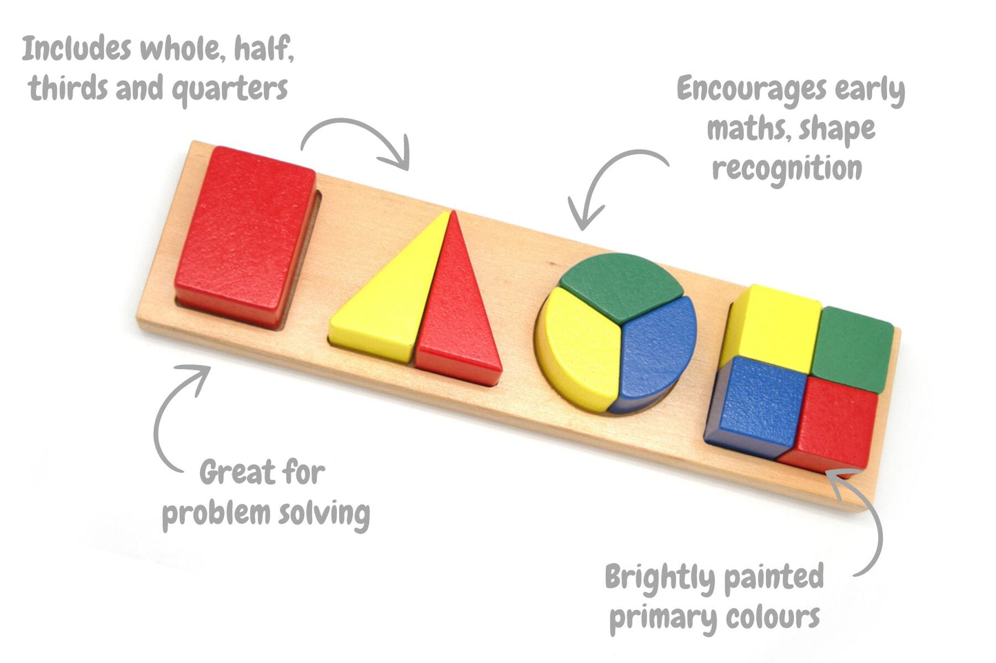 WOODEN SHAPE & FRACTION PUZZLE - Bamboo Sprout
