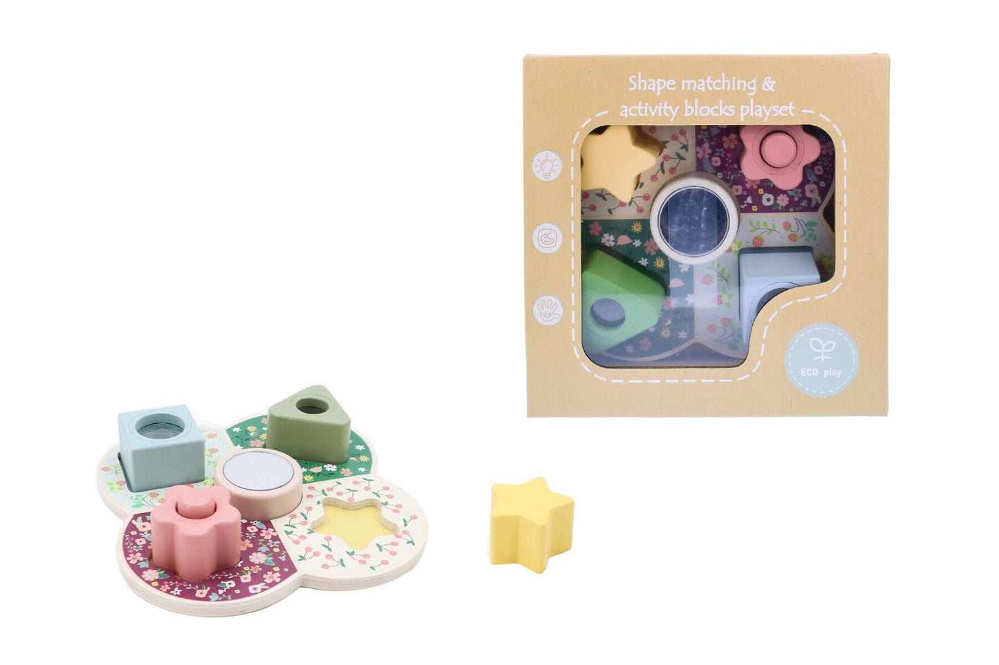 WOODEN SHAPE SORTER WITH ACTIVITY BLOCKS - Bamboo Sprout