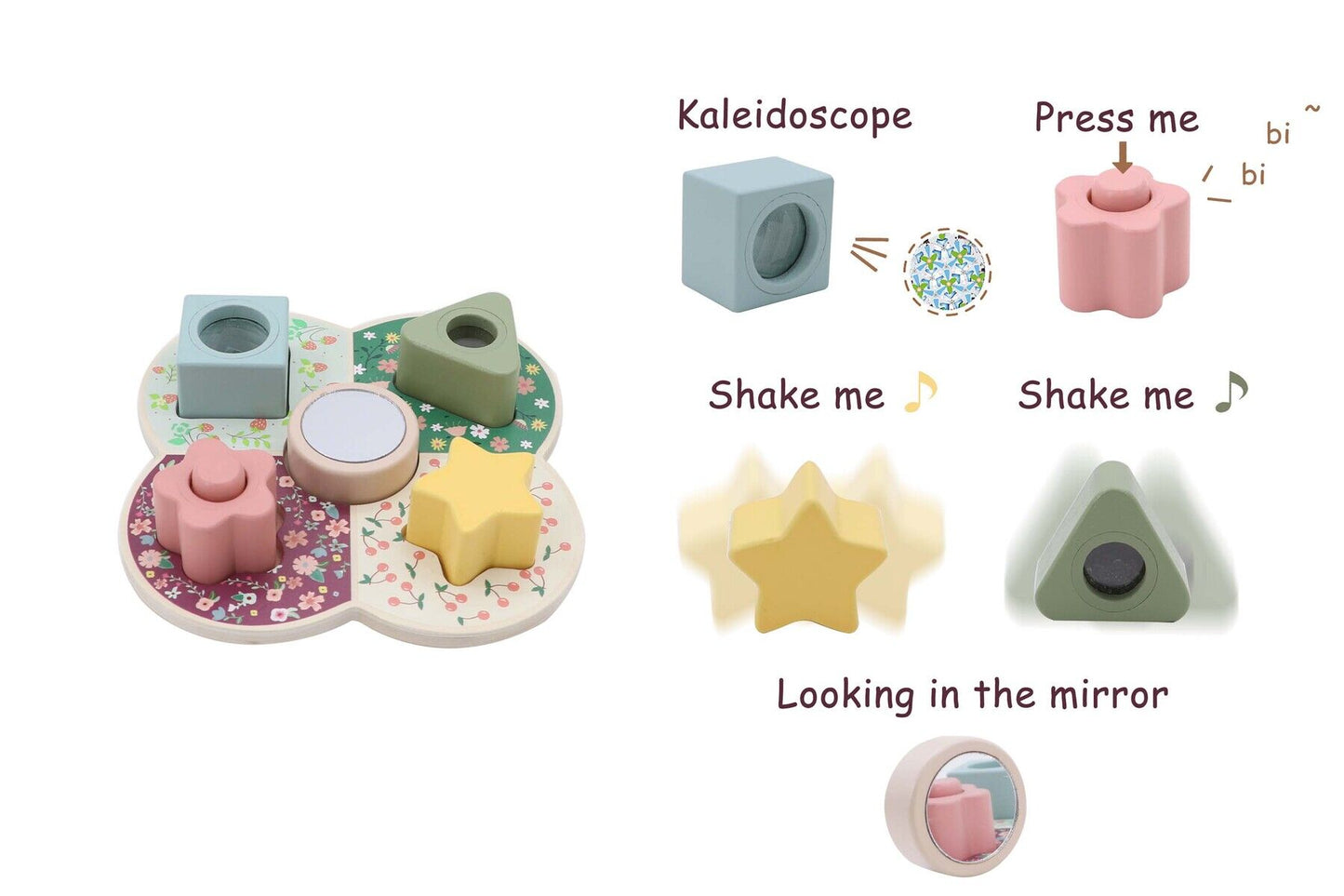 WOODEN SHAPE SORTER WITH ACTIVITY BLOCKS - Bamboo Sprout