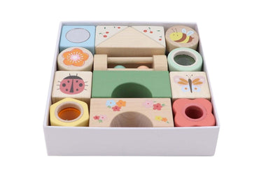 WOODEN SPRING INSECT ACTIVITY BLOCKS 14PCS - Bamboo Sprout