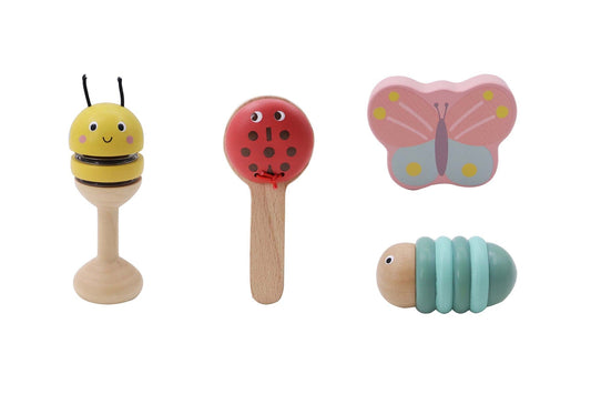 WOODEN SPRING INSECT MUSIC SET 4 PC - Bamboo Sprout