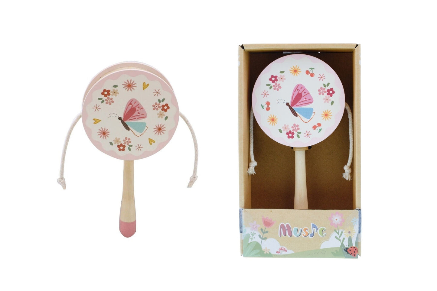 WOODEN SPRING INSECT TWIST DRUM SET OF 2 - Bamboo Sprout