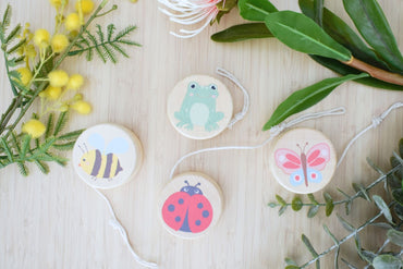 WOODEN SPRING INSECT YO YO SET OF 4 - Bamboo Sprout