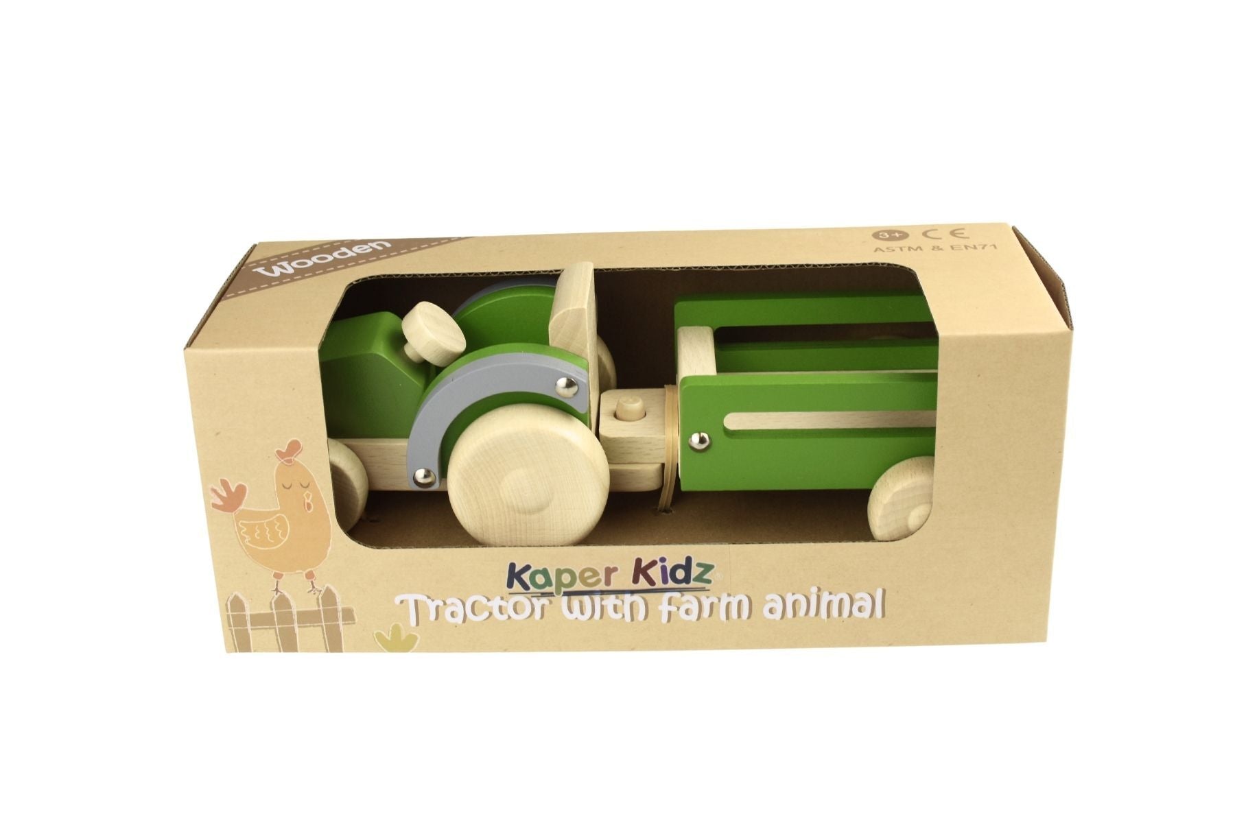WOODEN TRACTOR WITH FARM ANIMAL - Bamboo Sprout