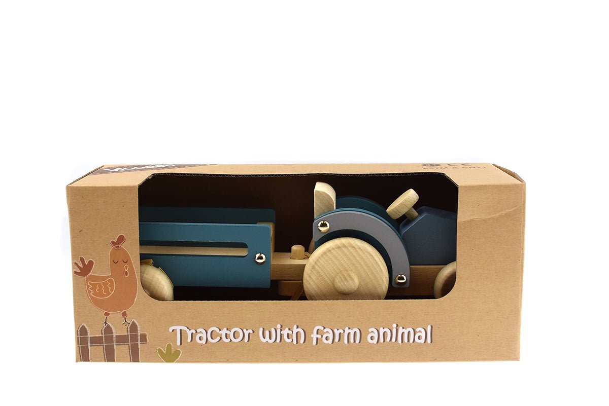 WOODEN TRACTOR WITH SHEEP DOG - Bamboo Sprout