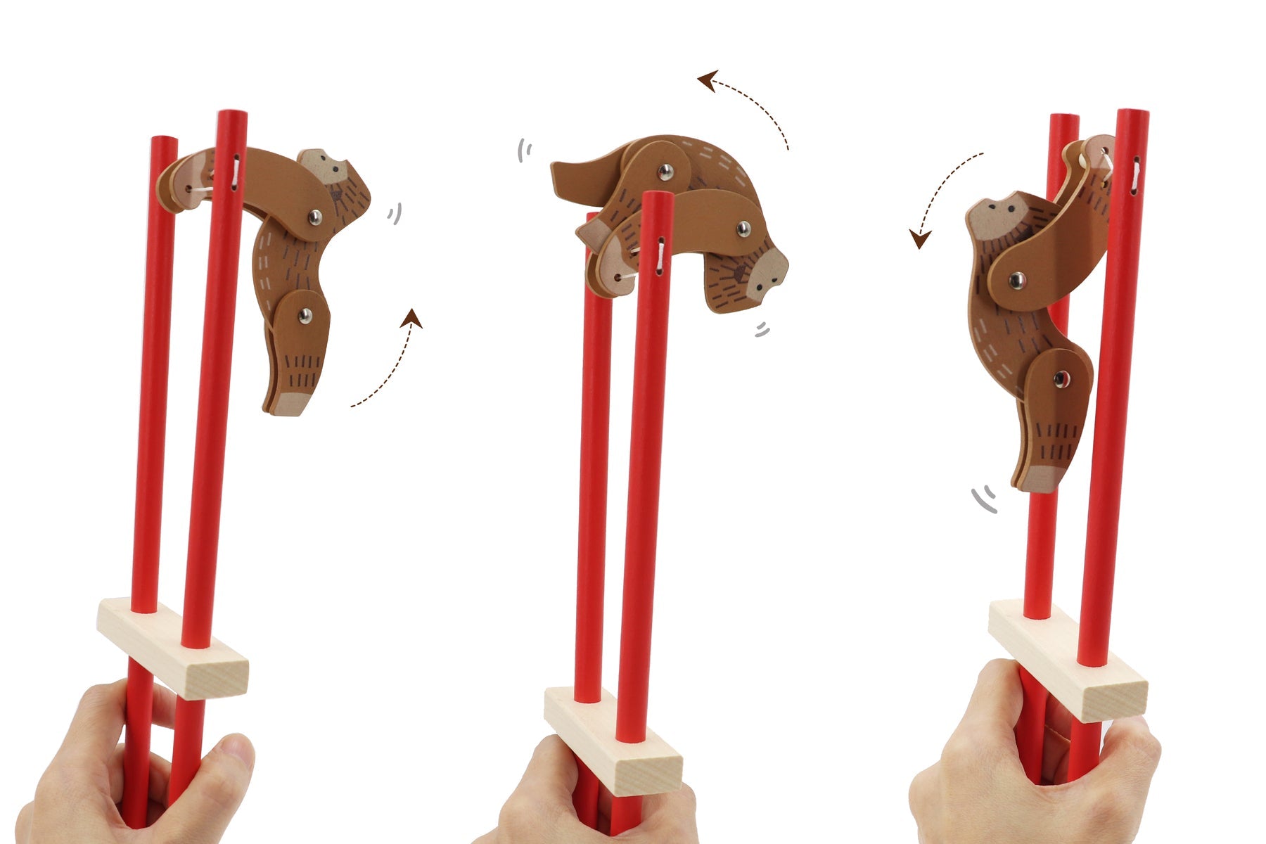 WOODEN TRAPEZE ANIMAL SET OF 3 - Bamboo Sprout