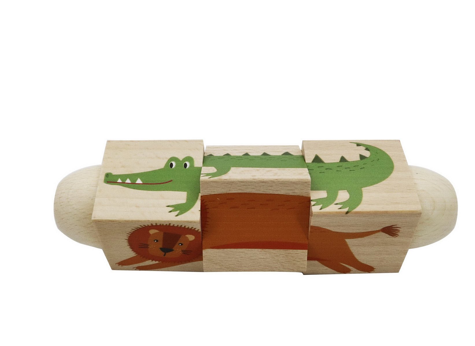 WOODEN TWIST PUZZLE BLOCK JUNGLE ANIMAL - Bamboo Sprout