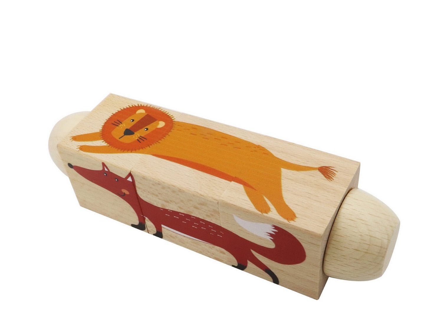 WOODEN TWIST PUZZLE BLOCK JUNGLE ANIMAL - Bamboo Sprout