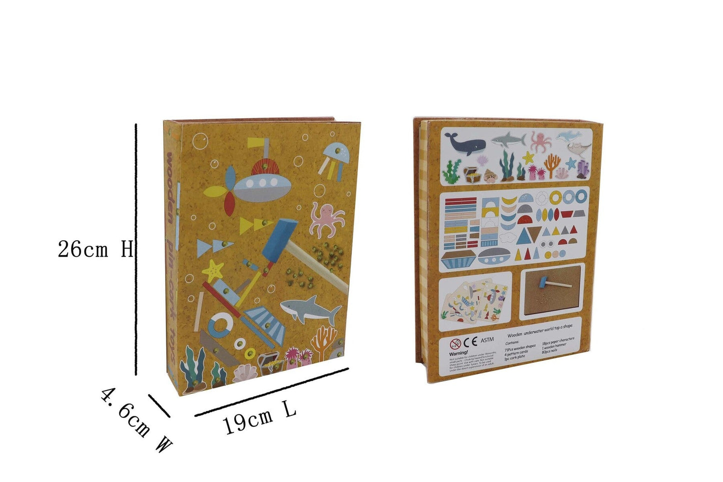 WOODEN UNDERWATER WORLD TAP A SHAPE IN BOOK CASE - Bamboo Sprout