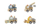 WOODEN WIND UP CONSTRUCTION TRUCK SET OF 4 - Bamboo Sprout