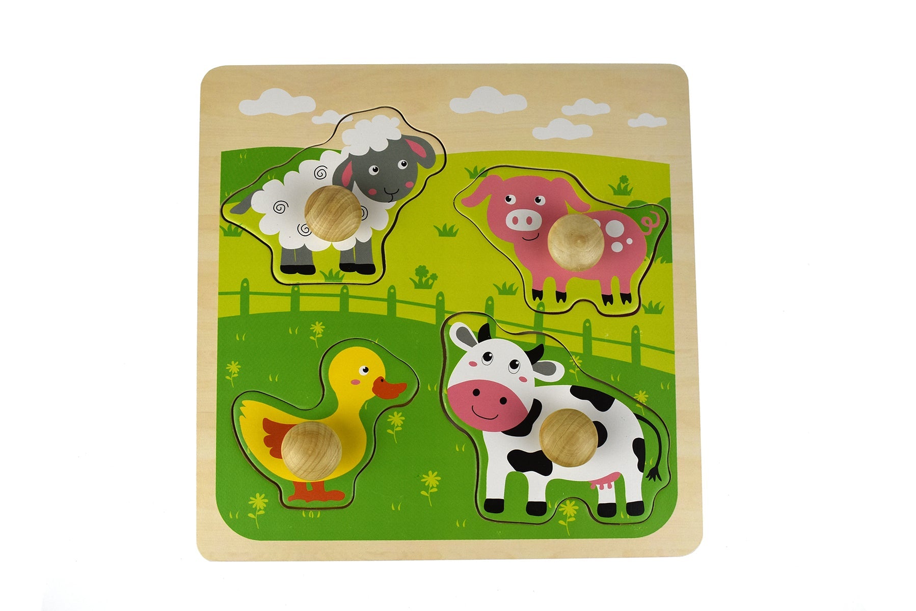 FARM ANIMAL LARGE PEG PUZZLE - Bamboo Sprout