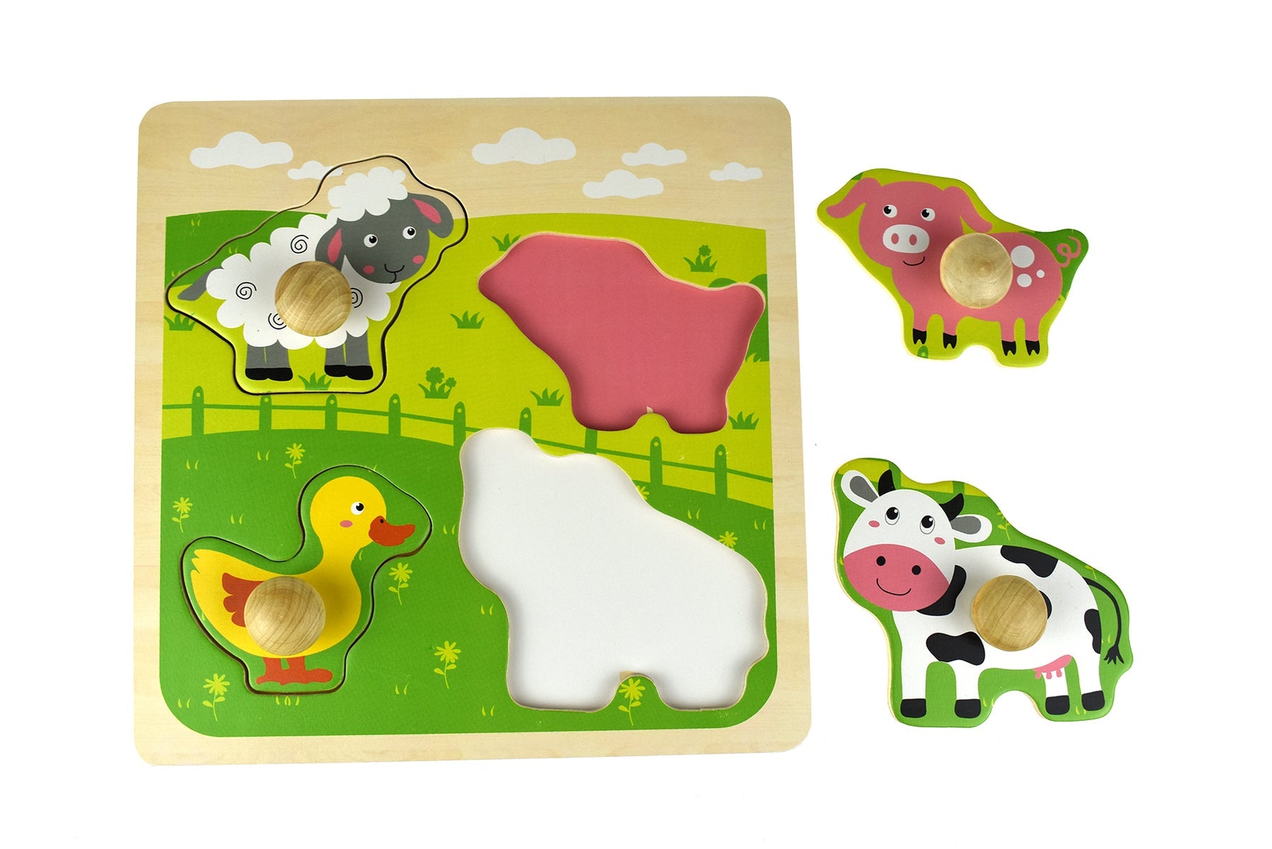 FARM ANIMAL LARGE PEG PUZZLE - Bamboo Sprout