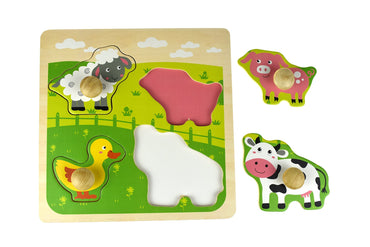 FARM ANIMAL LARGE PEG PUZZLE - Bamboo Sprout