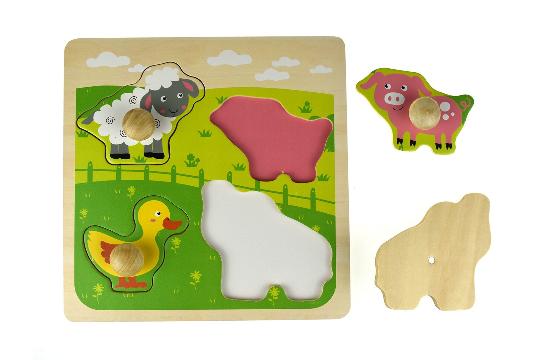 FARM ANIMAL LARGE PEG PUZZLE - Bamboo Sprout