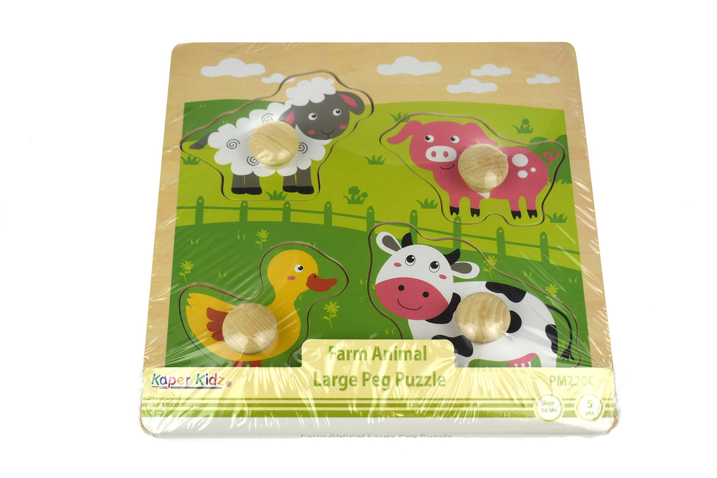 FARM ANIMAL LARGE PEG PUZZLE - Bamboo Sprout