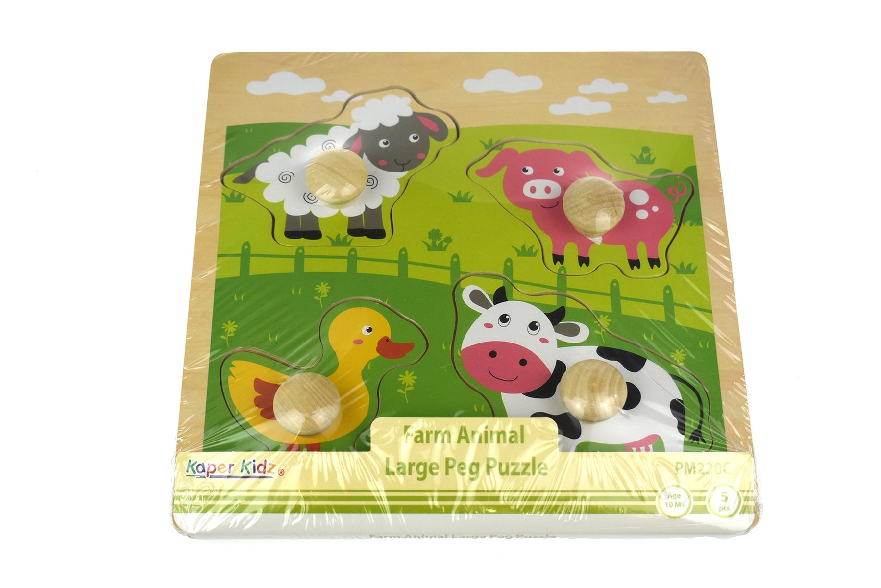 FARM ANIMAL LARGE PEG PUZZLE - Bamboo Sprout