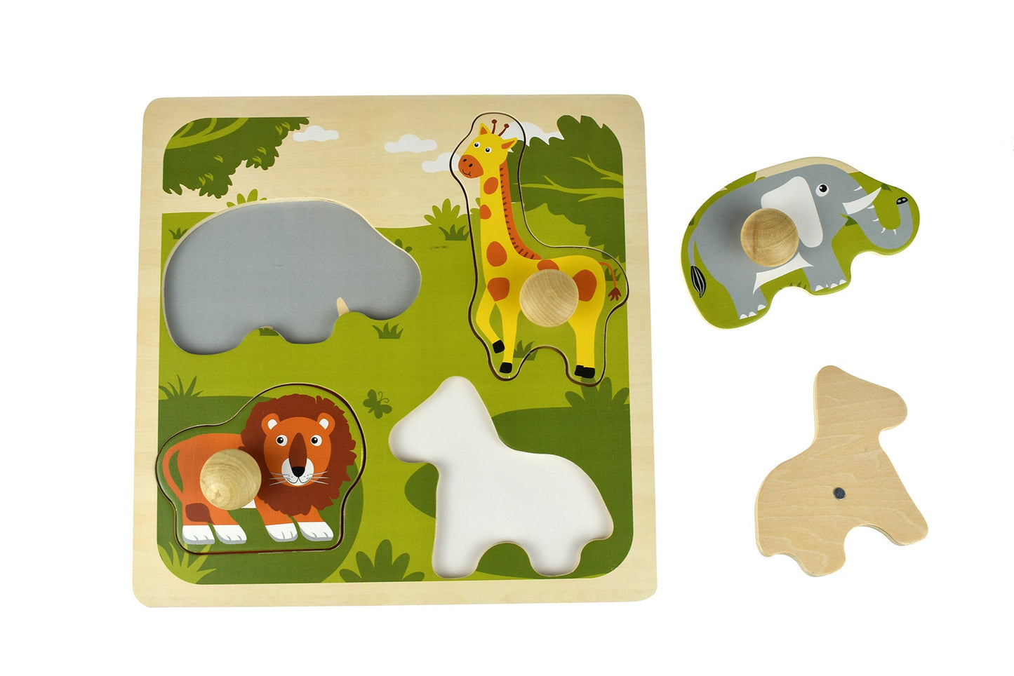 SAFARI ANIMAL LARGE PEG PUZZLE - Bamboo Sprout