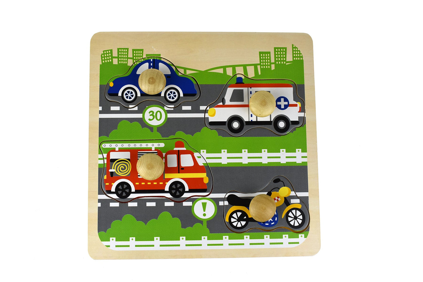 TRAFFIC LARGE PEG PUZZLE - Bamboo Sprout